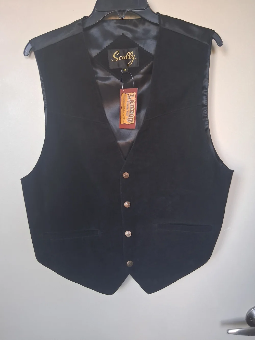 Scully NEW  Black Suede Western Button Vest